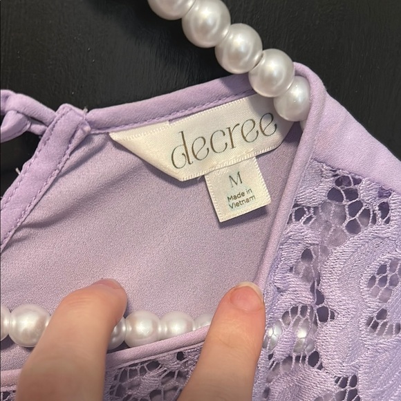 Decree Purple Lace Relaxed Blouse - Picture 2 of 3